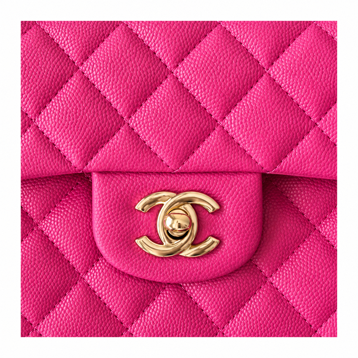 Chanel Classic Double Flap Bag Fuchsia Caviar Gold Hardware