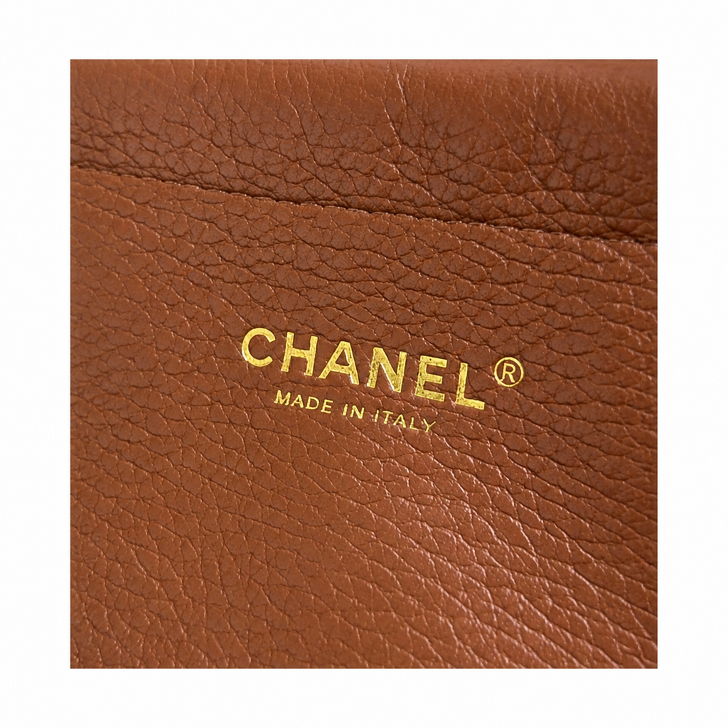 Chanel Large Tote Bag Natural Beige Quilted Canvas & Cognac Leather | Gold CC Turn-Lock — 42cm