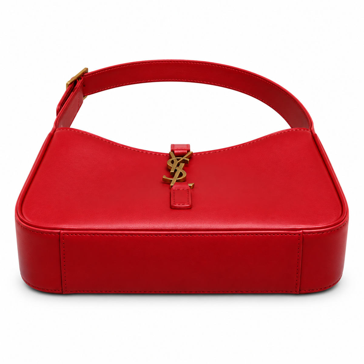 YSL Saint Laurent Le 5 À 7 Hobo Bag in Red Smooth Leather