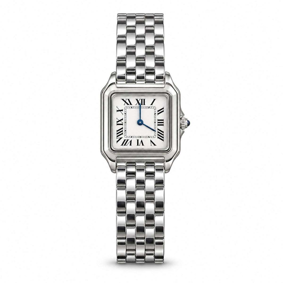 Cartier Panthère de Cartier Medium Stainless Steel White Dial Roman Numeral Steel Bracelet Quartz Watch