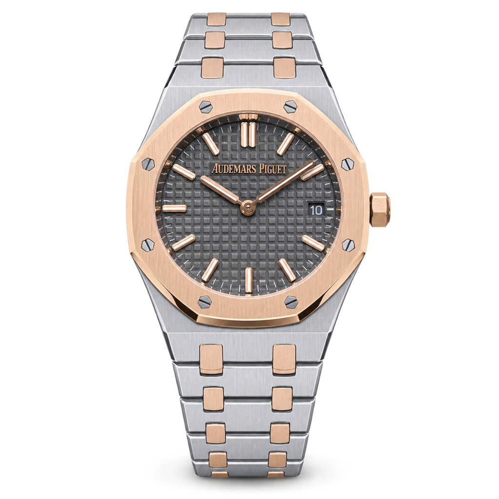 Audemars Piguet Royal Oak Two-Tone Rose Gold Bezel Grey Dial Automatic Watch