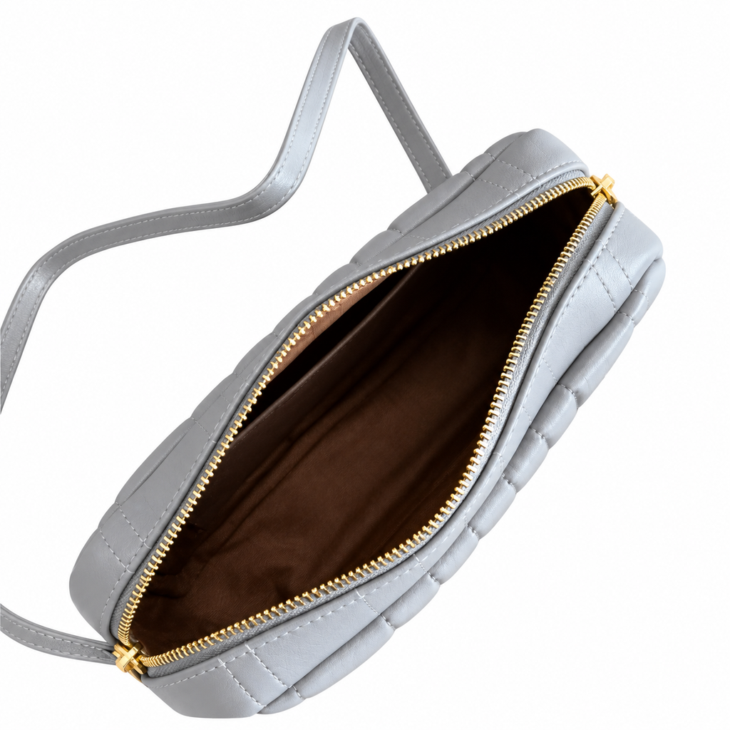 Burberry Pearl Grey Quilted Monogram Camera Bag